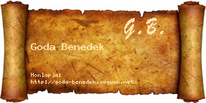 Goda Benedek névjegykártya