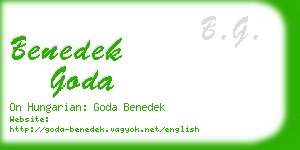 benedek goda business card